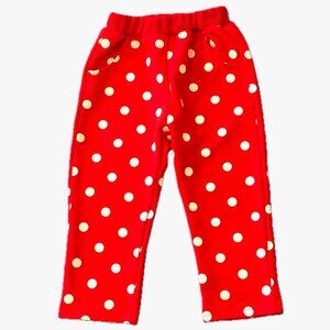 Unbranded Baby Girl Red Pants White Polka Dot Pull On Size 90 (9-12M)